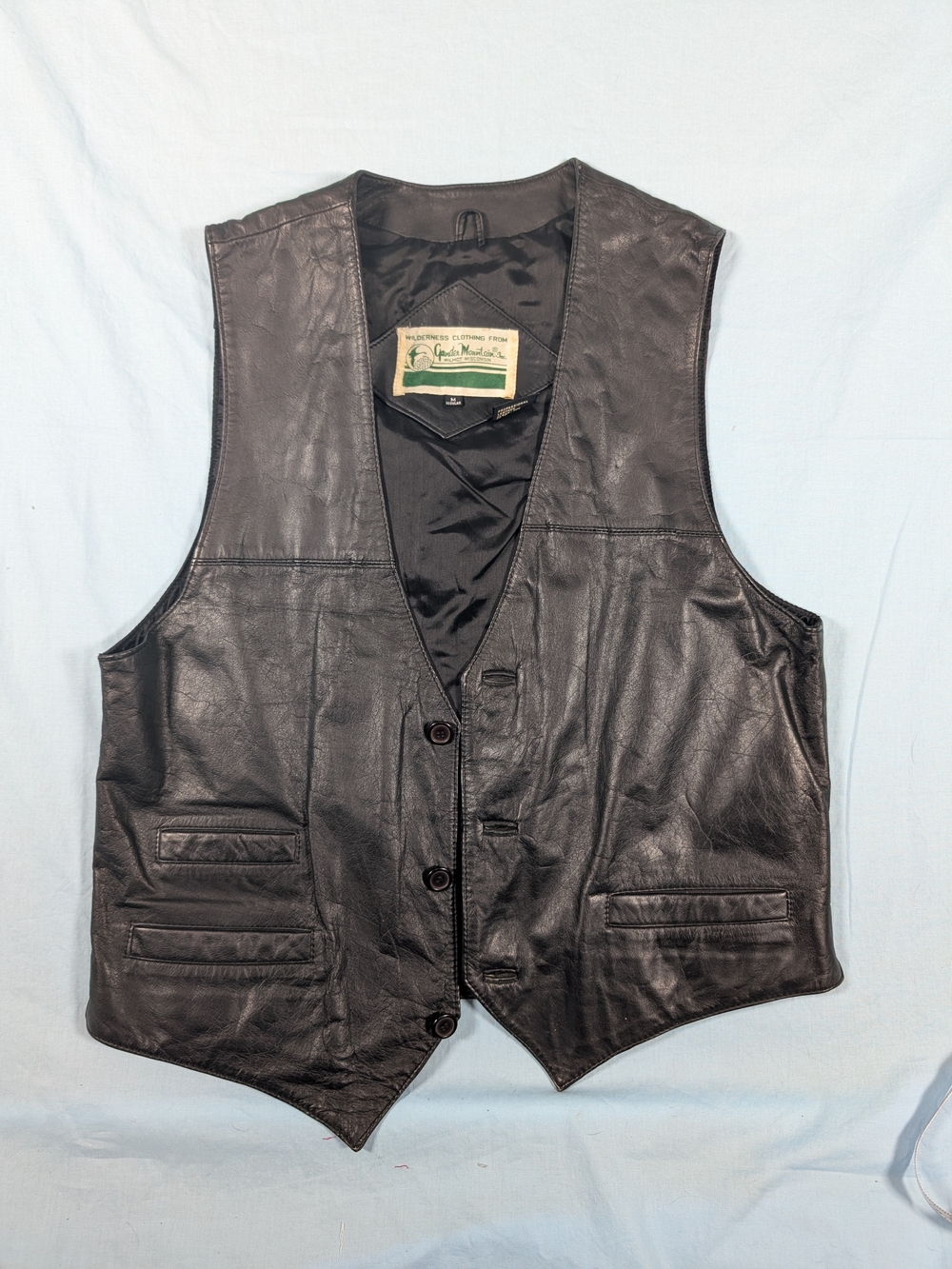 Gander Mountain Black Leather Men's Vest